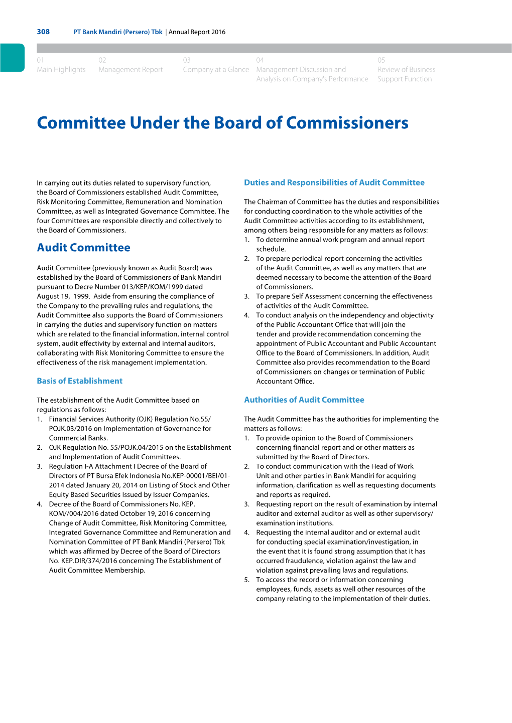 Committee Under the Board of Commissioners