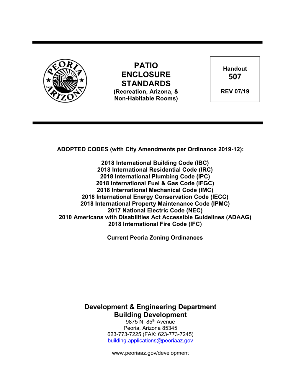 507 Patio Enclosure Standards