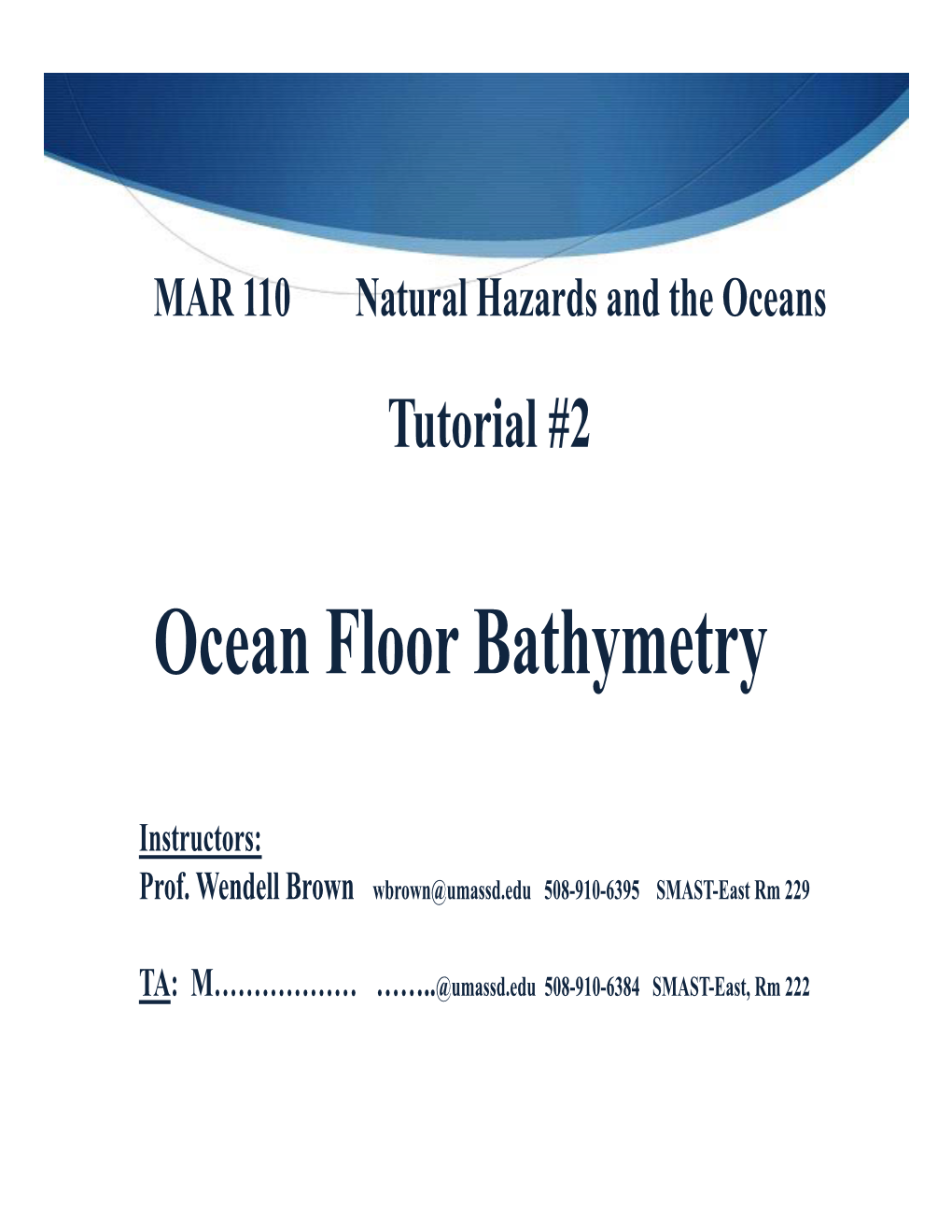 Ocean Floor Bathymetry