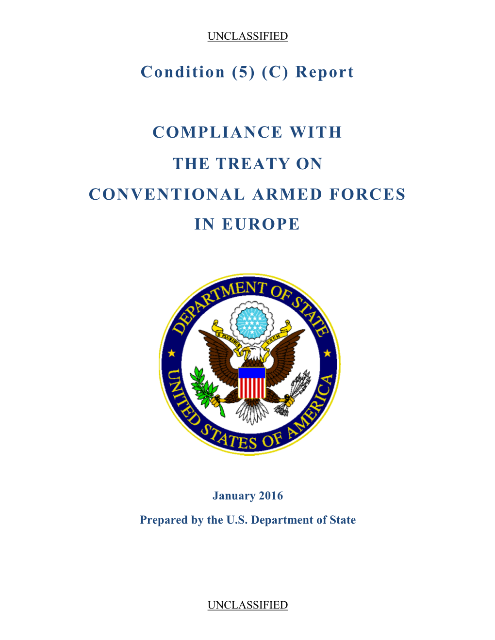 Report COMPLIANCE with the TREATY on CONVENTIONAL