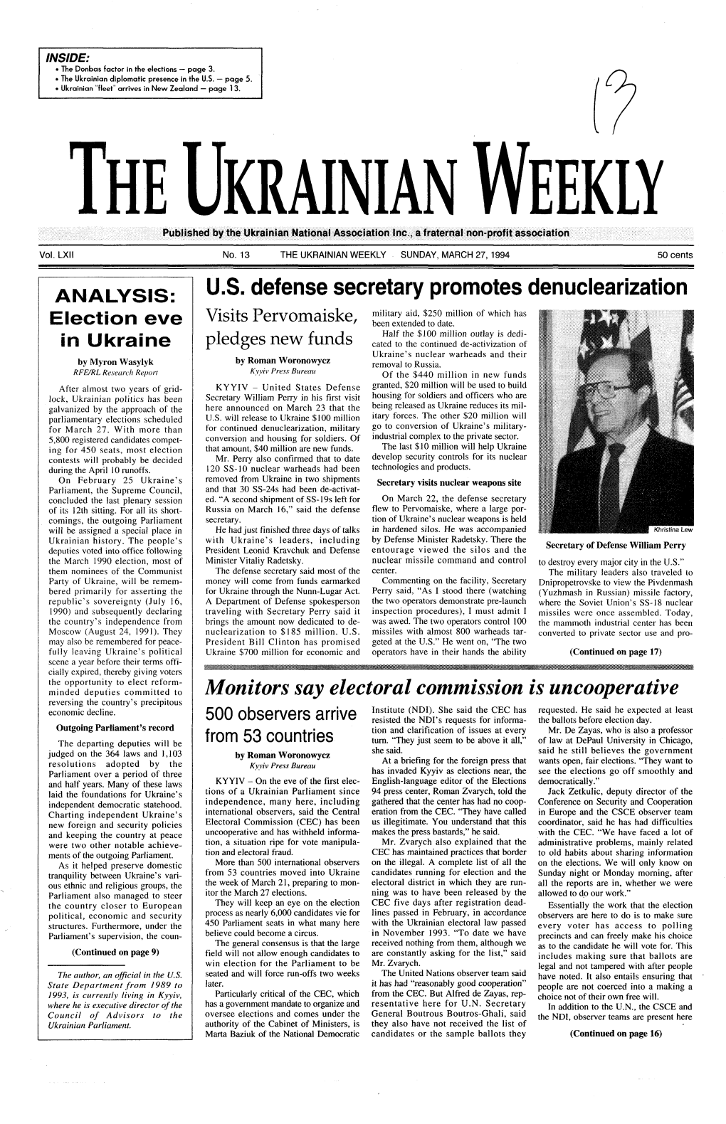 The Ukrainian Weekly 1994, No.13