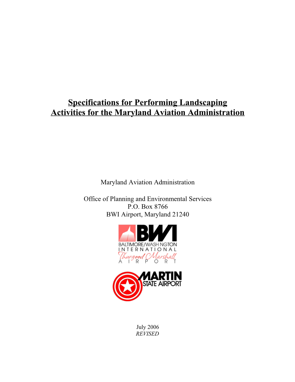 Specifications For Performing Landscaping