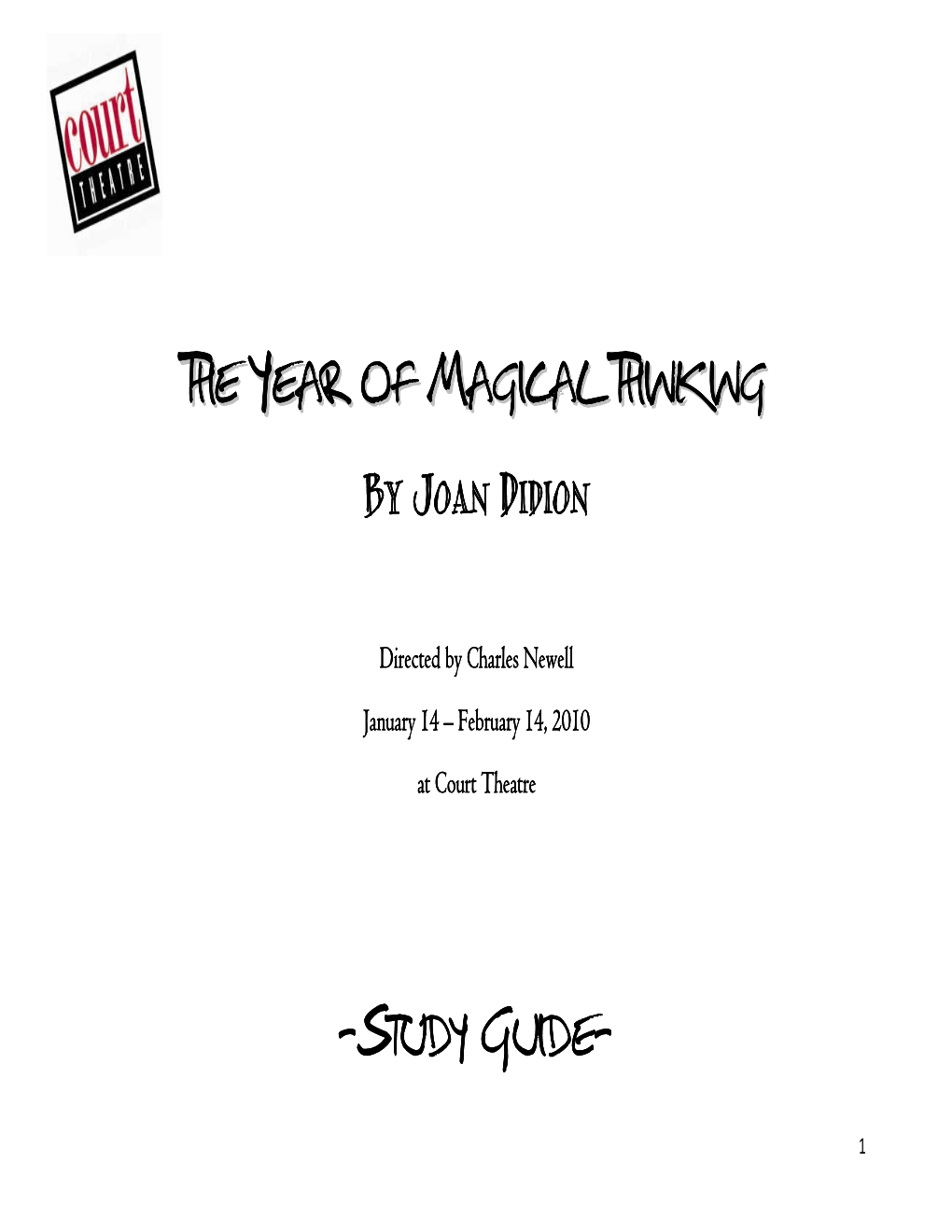 The Year of Magical Thinking -Study Guide