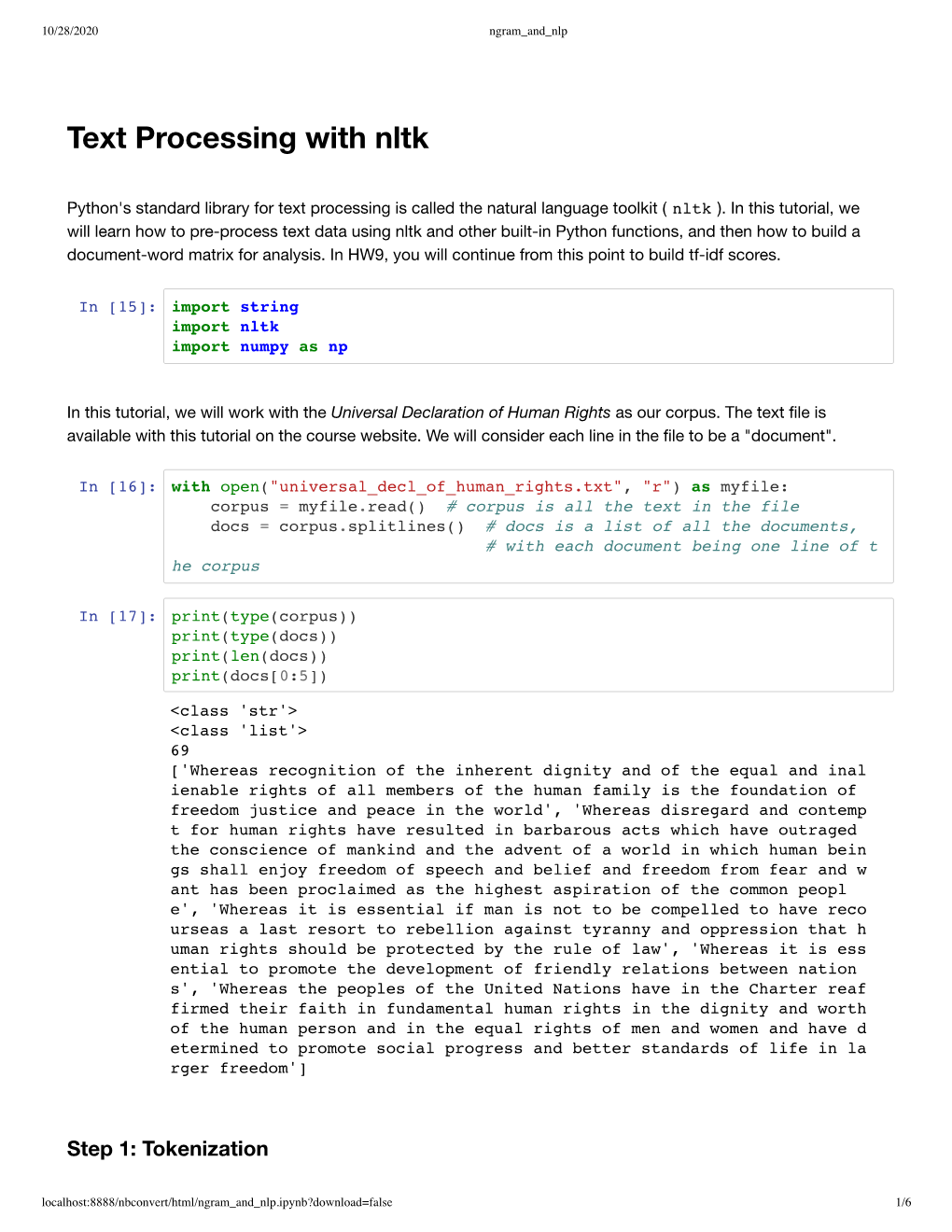 Text Processing with Nltk