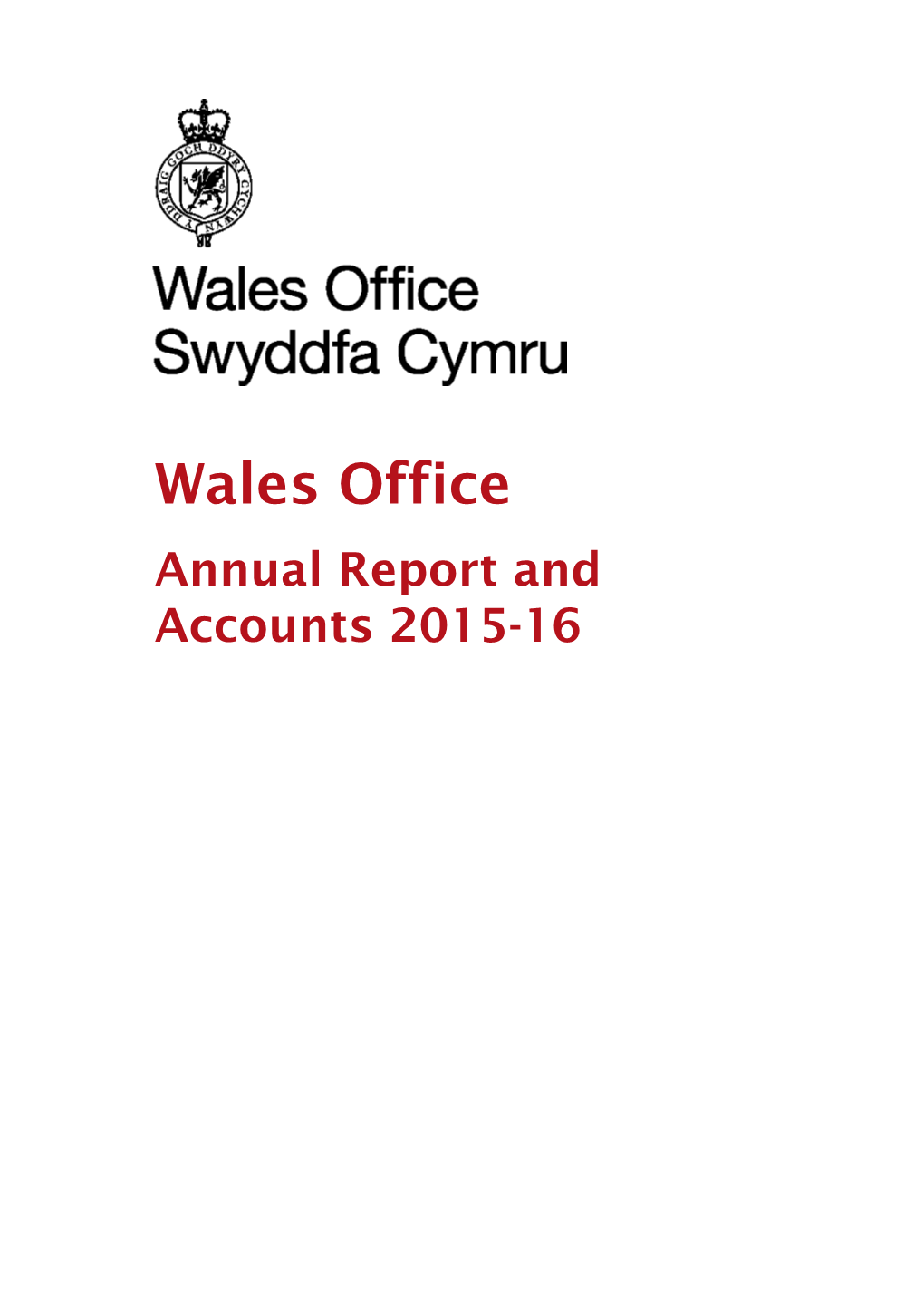 Wales Office Annual Report and Accounts 2015-16
