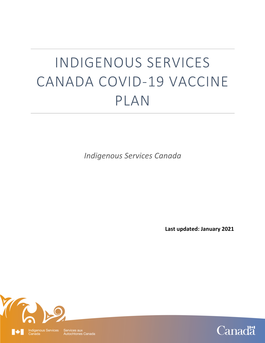 Indigenous Services Canada Covid-19 Vaccine Plan