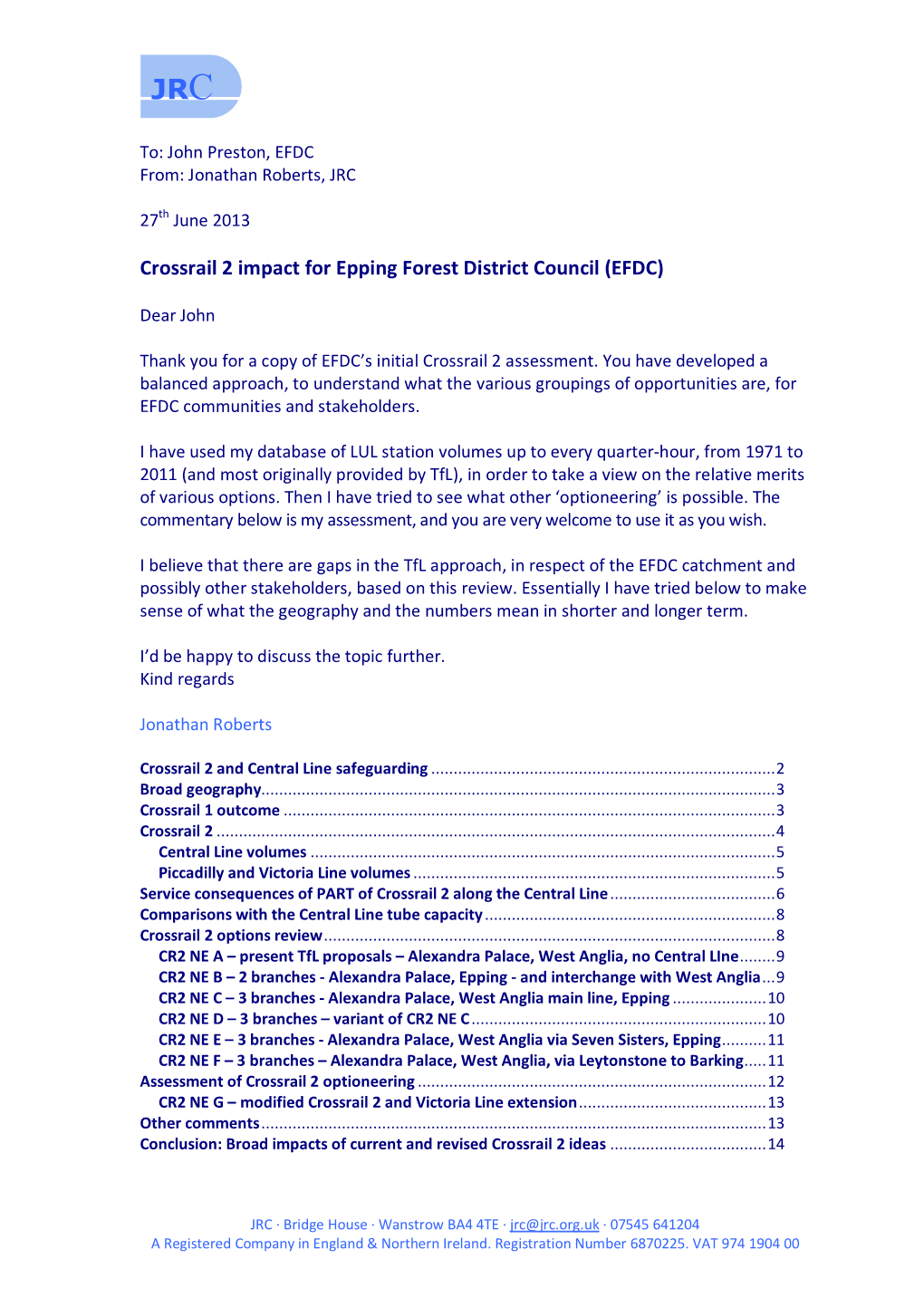 JRC Assessment of Crossrail 2 Impact on Epping Forest DC 2 .DOC