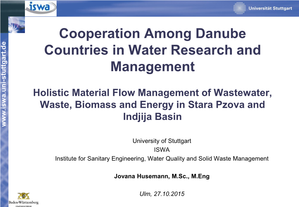 Cooperation Among Danube Countries in Water Research And