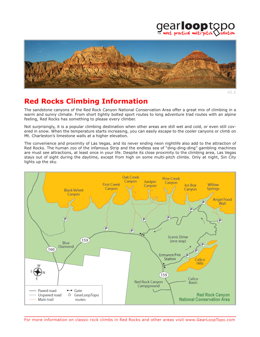 Red Rocks Climbing Information the Sandstone Canyons of the Red Rock Canyon National Conservation Area Offer a Great Mix of Climbing in a Warm and Sunny Climate