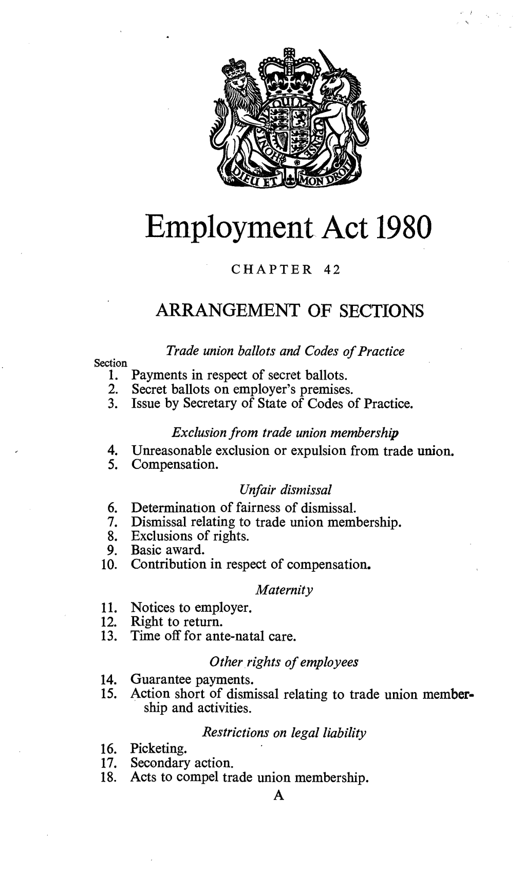 Employment Act 1980