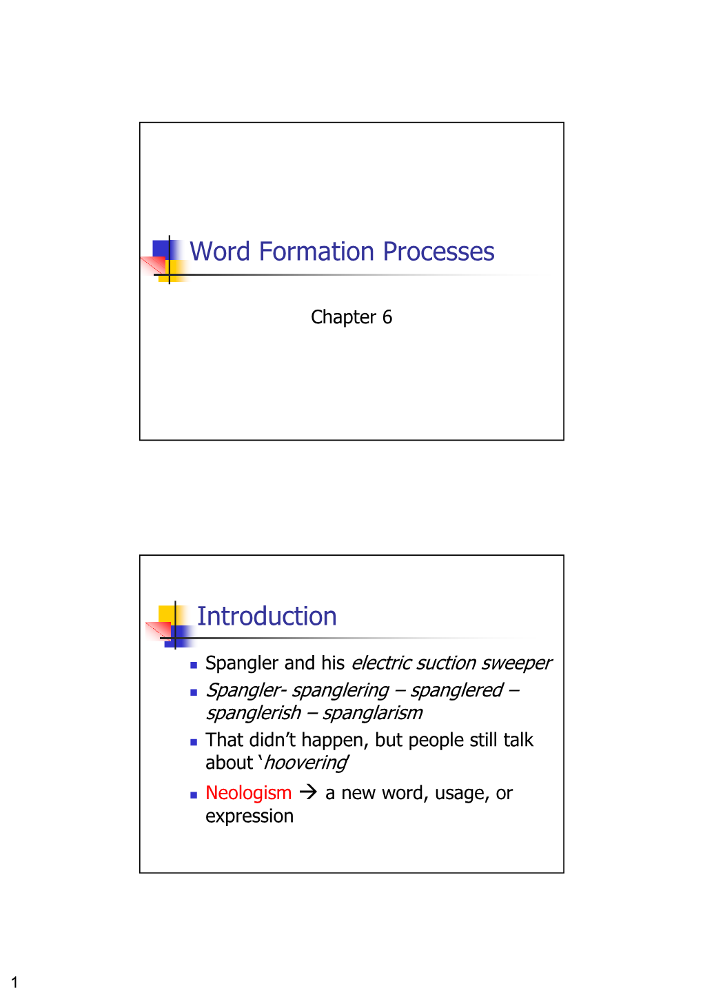 Word Formation Processes Introduction