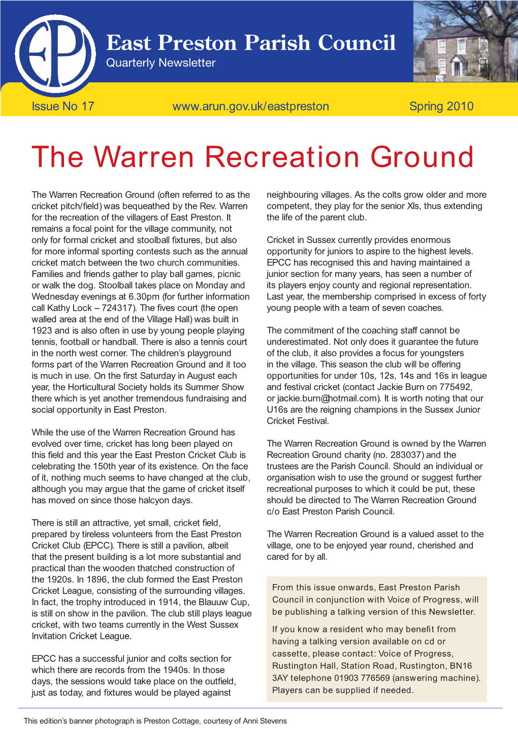 East Preston Newsletter No 17 Spring 2010 [Pdf]