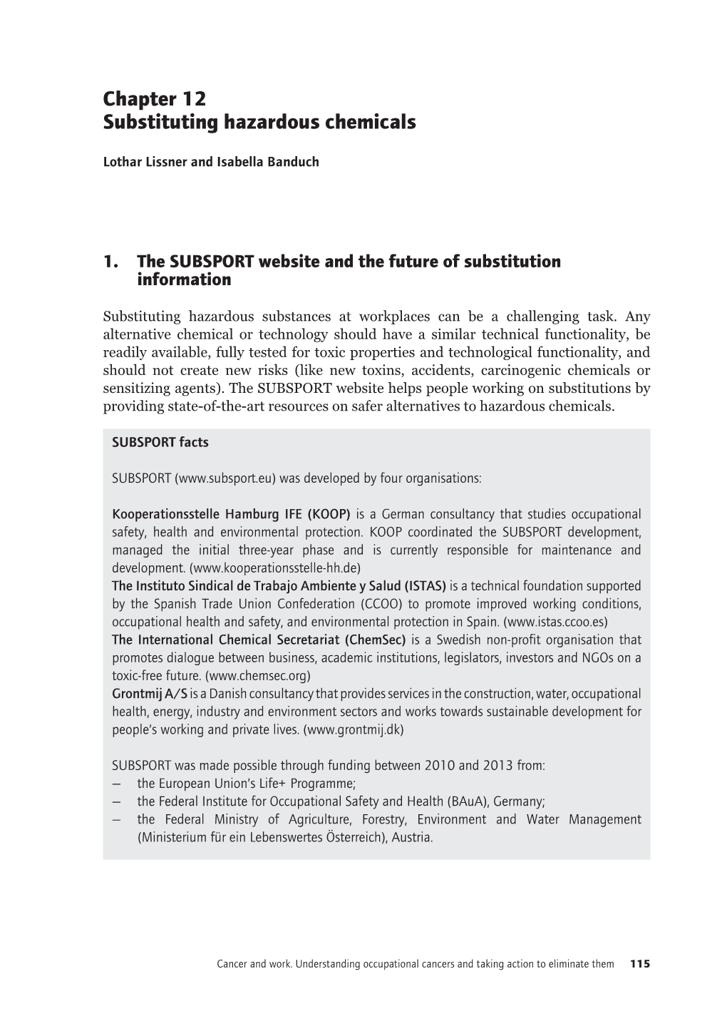 Chapter 12 Substituting Hazardous Chemicals