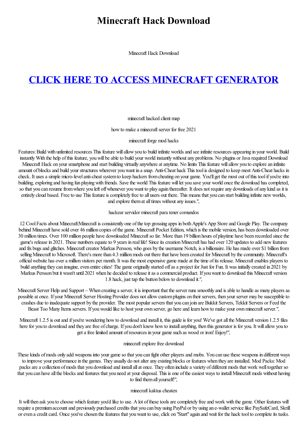 Minecraft Hack Download