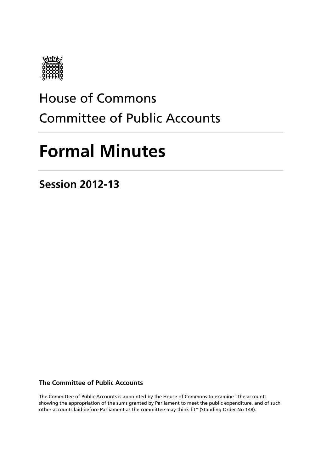 Formal Minutes Session 2012–13