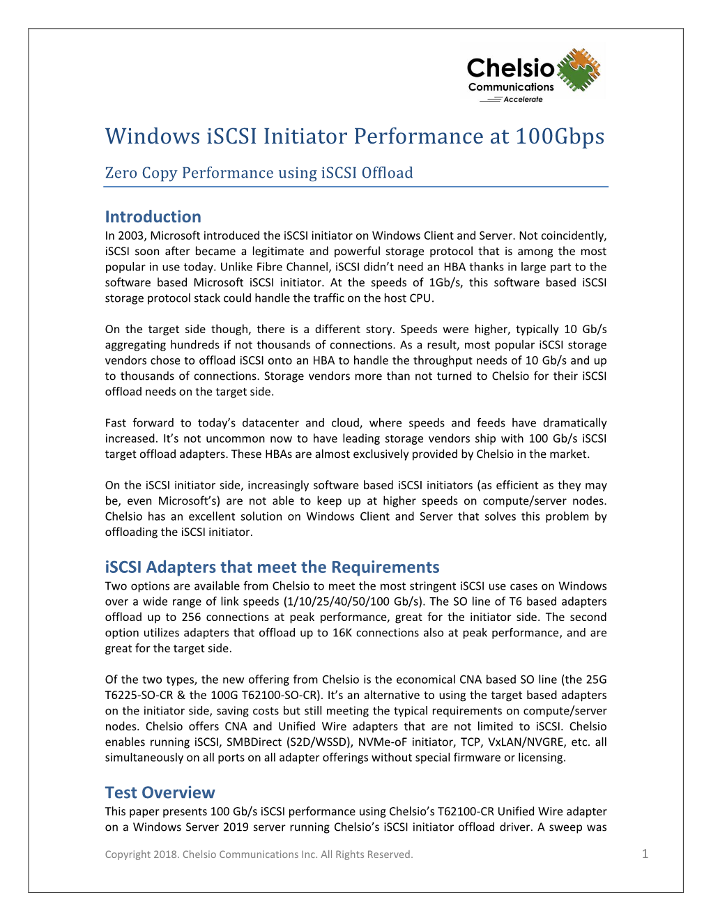 Windows Iscsi Performance at 100Gbps