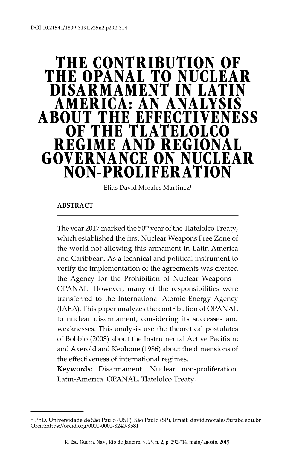 The Contribution of the Opanal to Nuclear