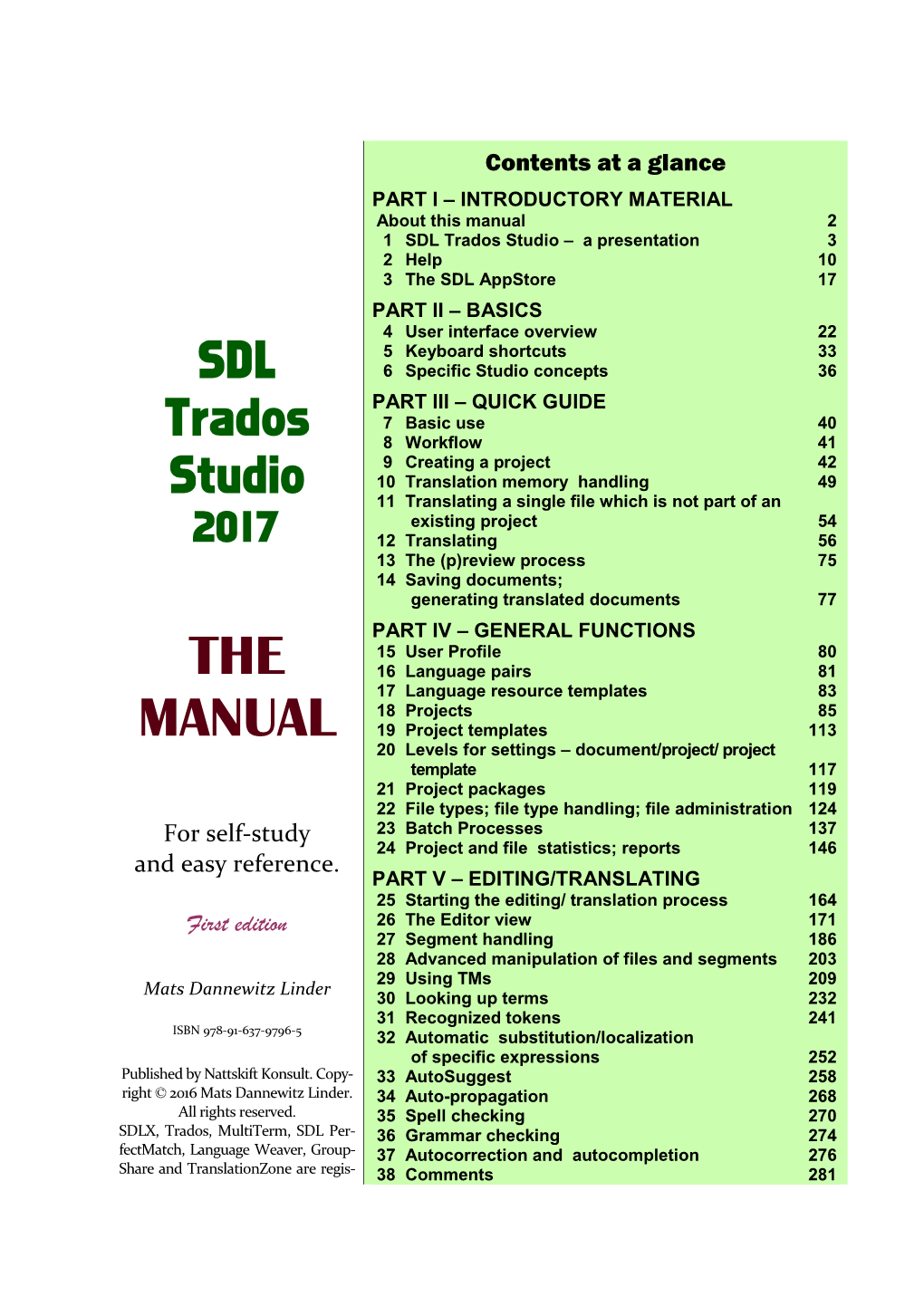 THE MANUAL I SDL Trados Studio – a Presentation