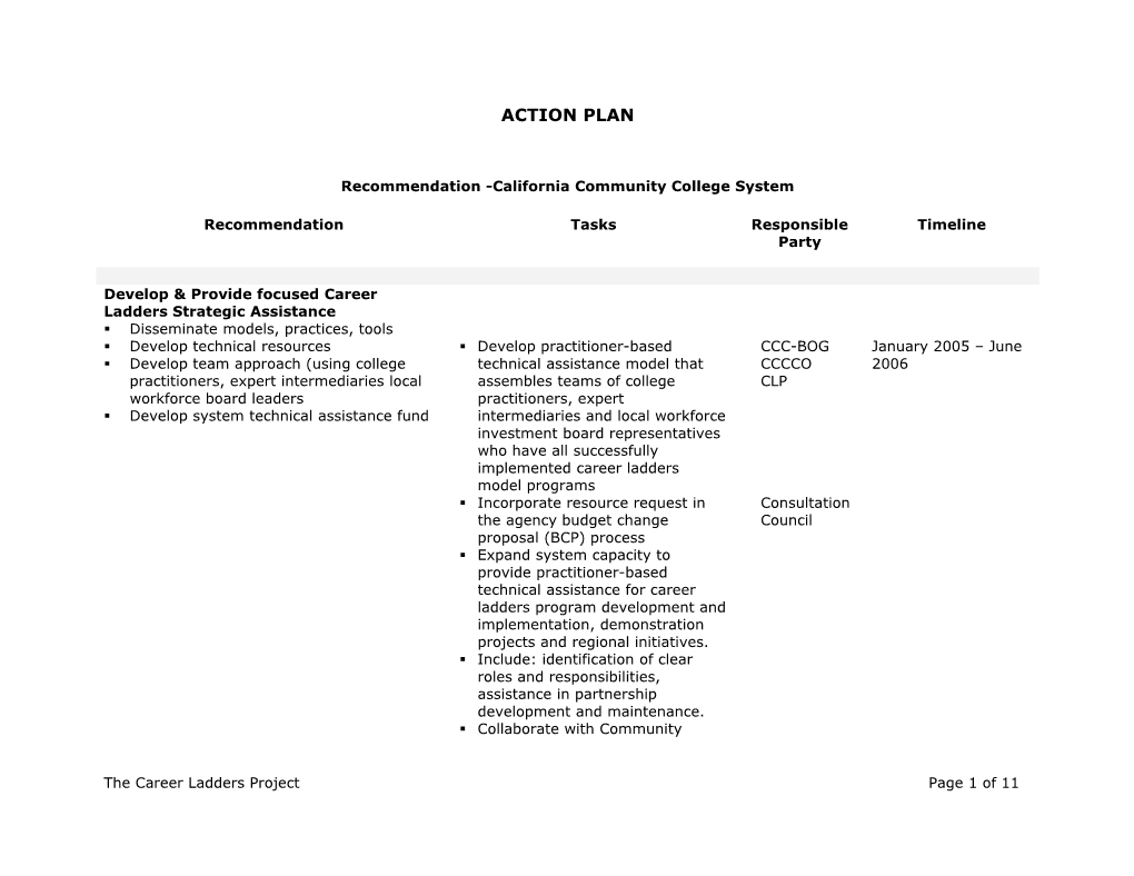 Recommendation -California Community College System