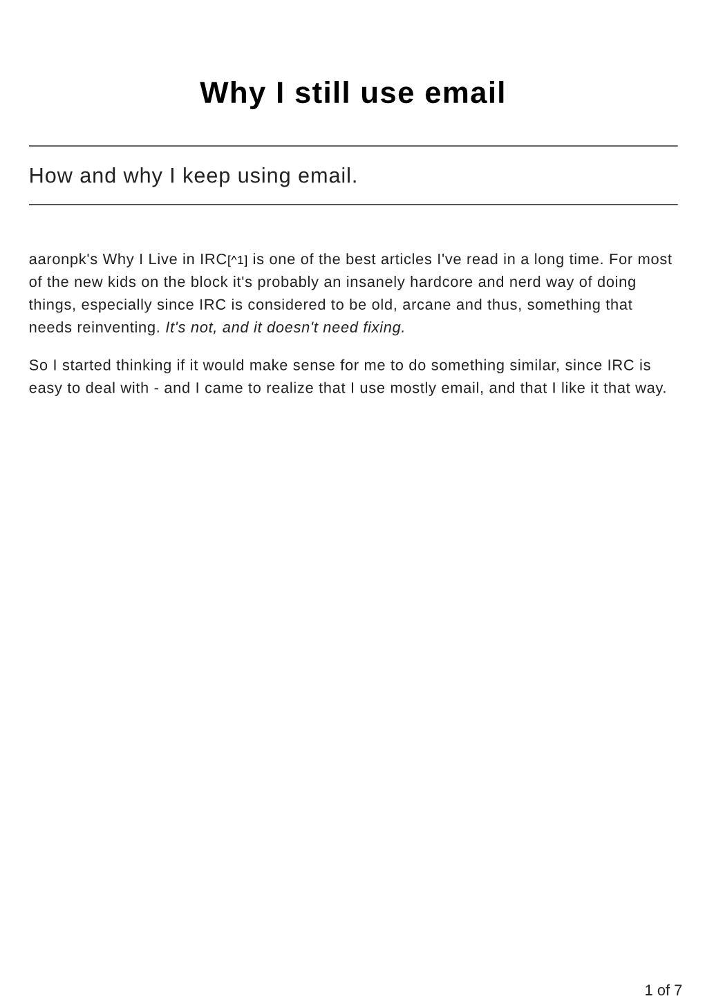 Why I Still Use Email