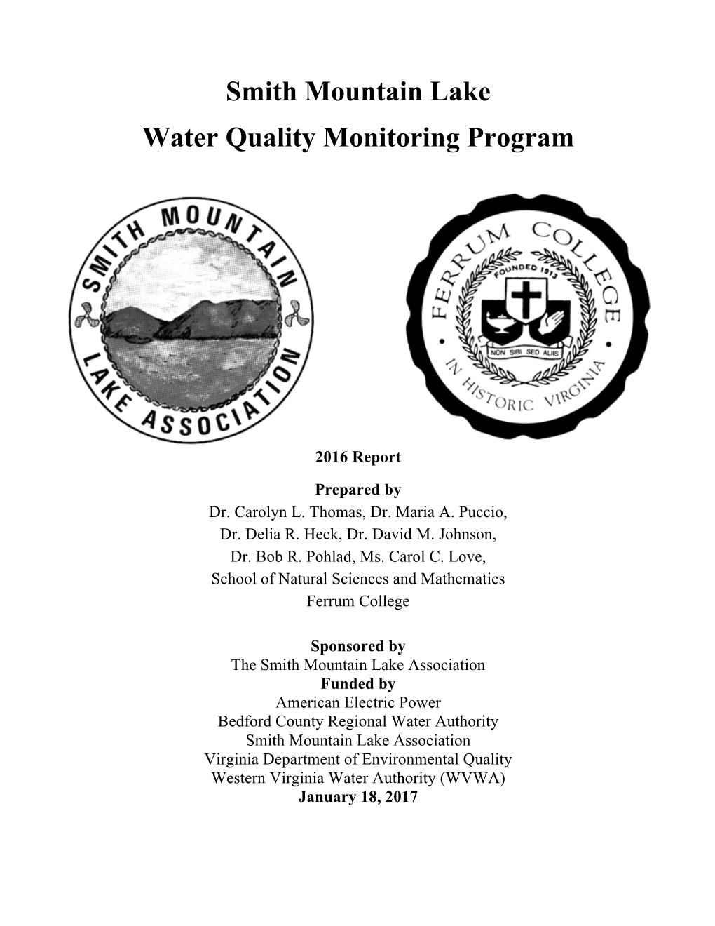 Smith Mountain Lake Water Quality Monitoring Program