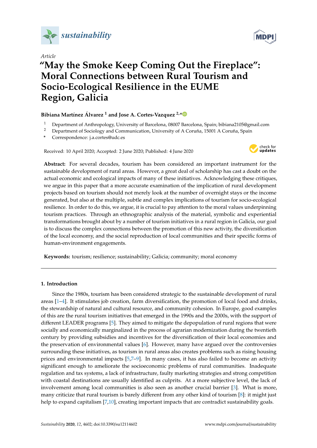 Moral Connections Between Rural Tourism and Socio-Ecological Resilience in the EUME Region, Galicia