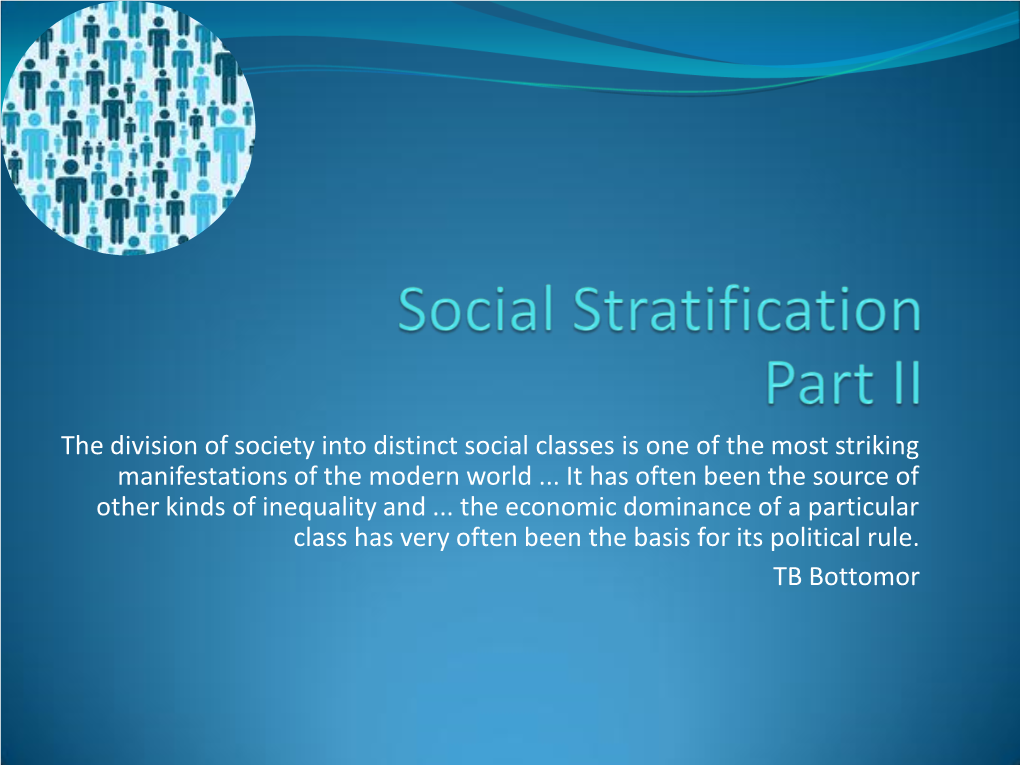 Social Stratification Part II