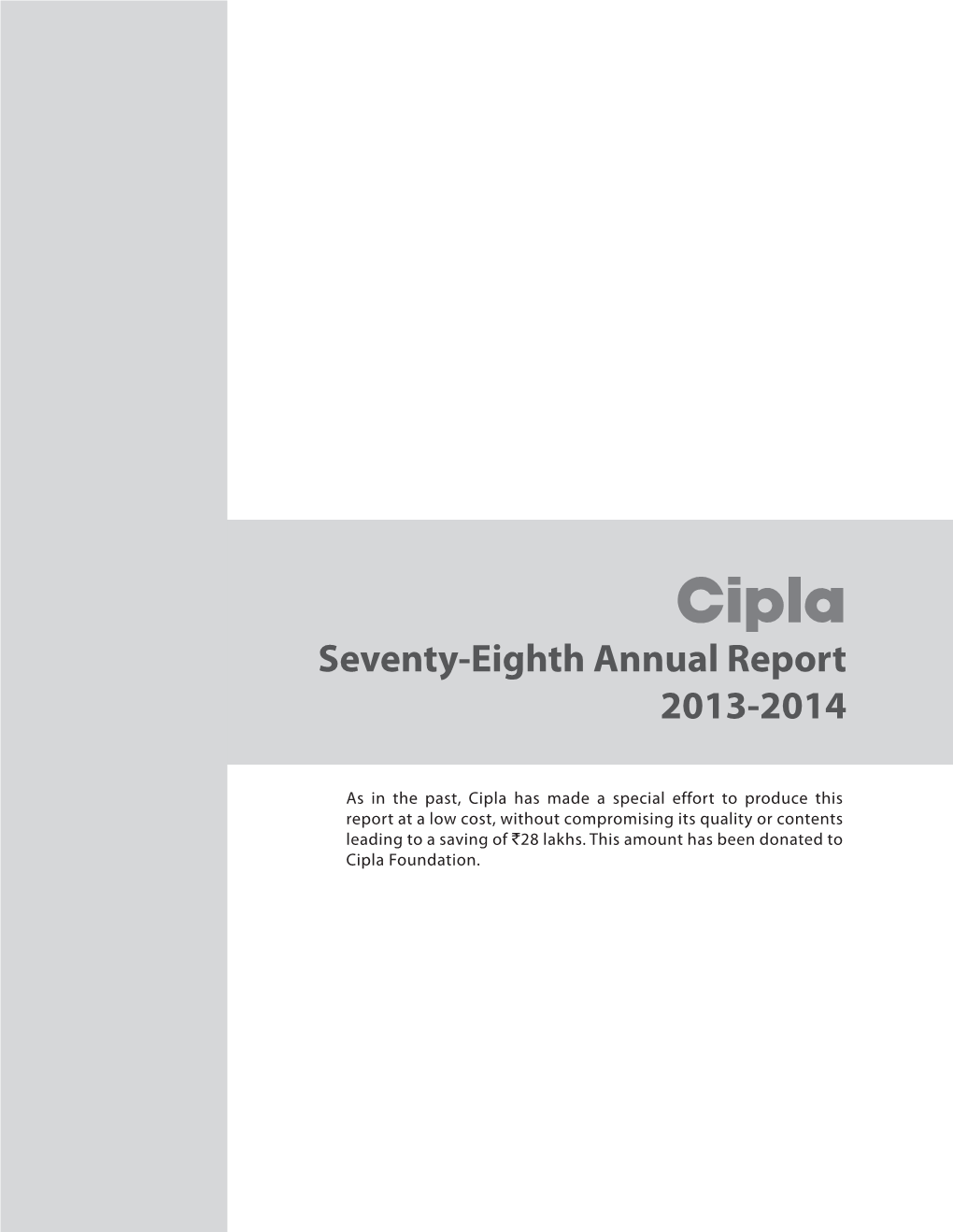 Seventy-Eighth Annual Report 2013-2014