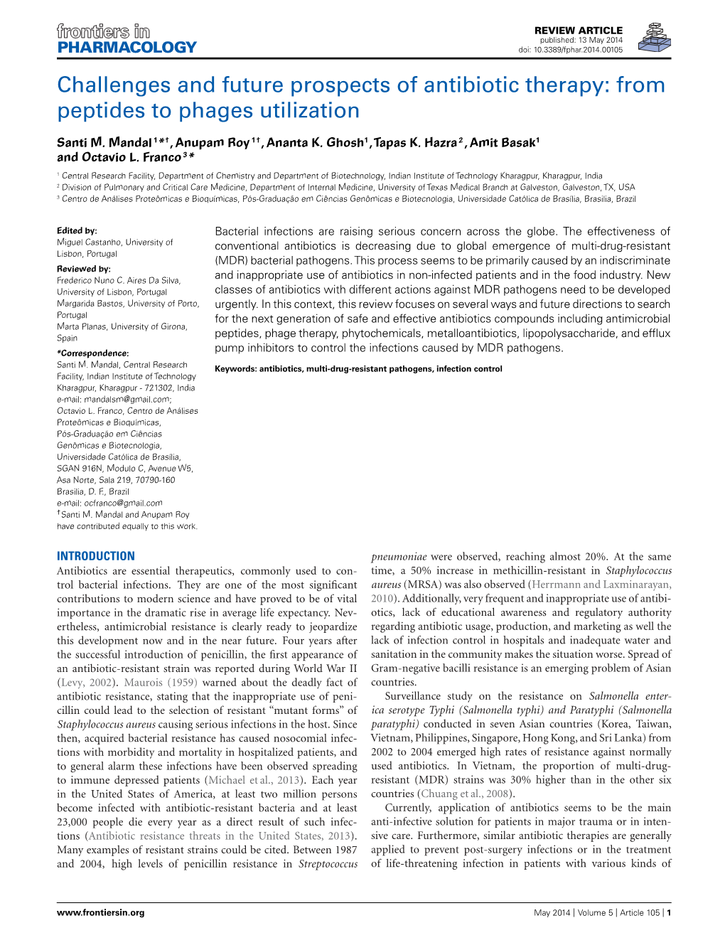 Challenges and Future Prospects of Antibiotic Therapy: from Peptides to Phages Utilization