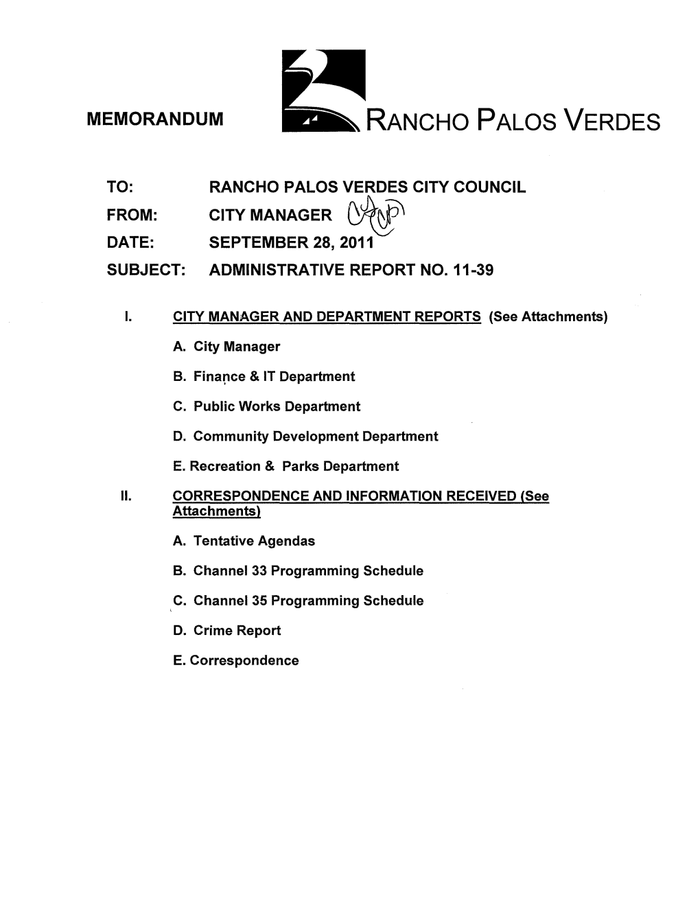 Administrative Report No. 11-39