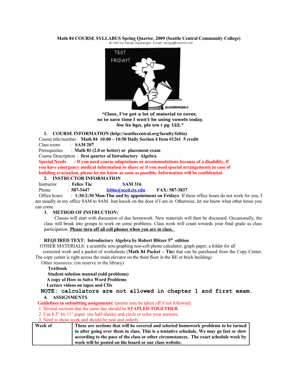 Math 84 COURSE SYLLABUS Winter Quarter, 2004