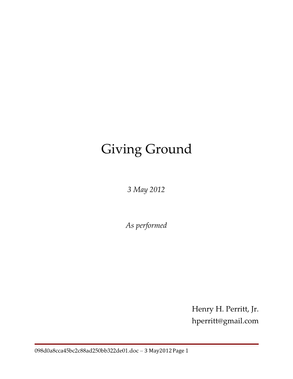 Giving Ground