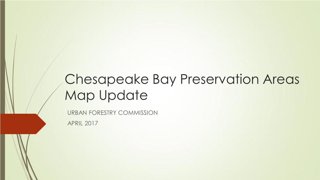 Chesapeake Bay Preservation Areas Map Update