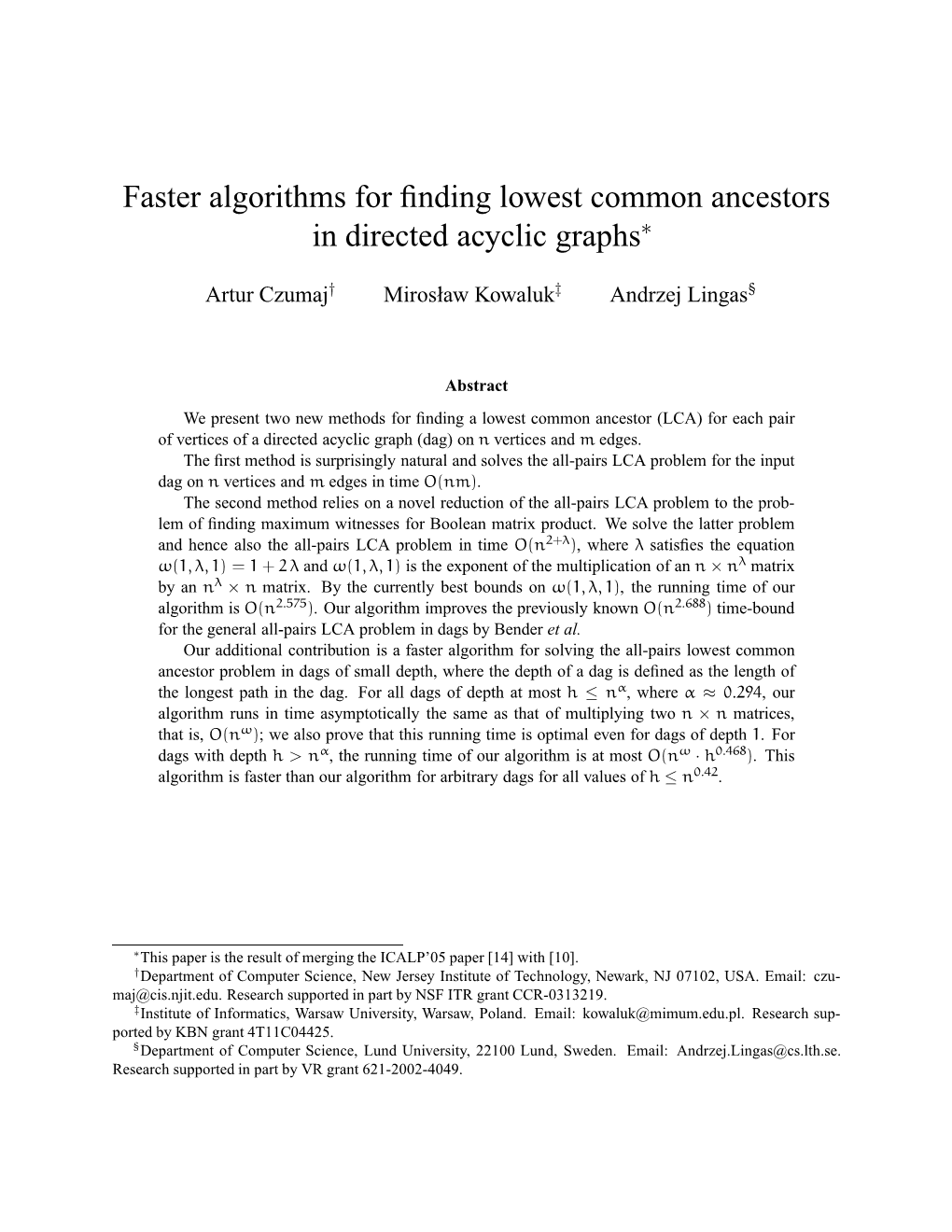 Faster Algorithms for Finding Lowest Common Ancestors in Directed