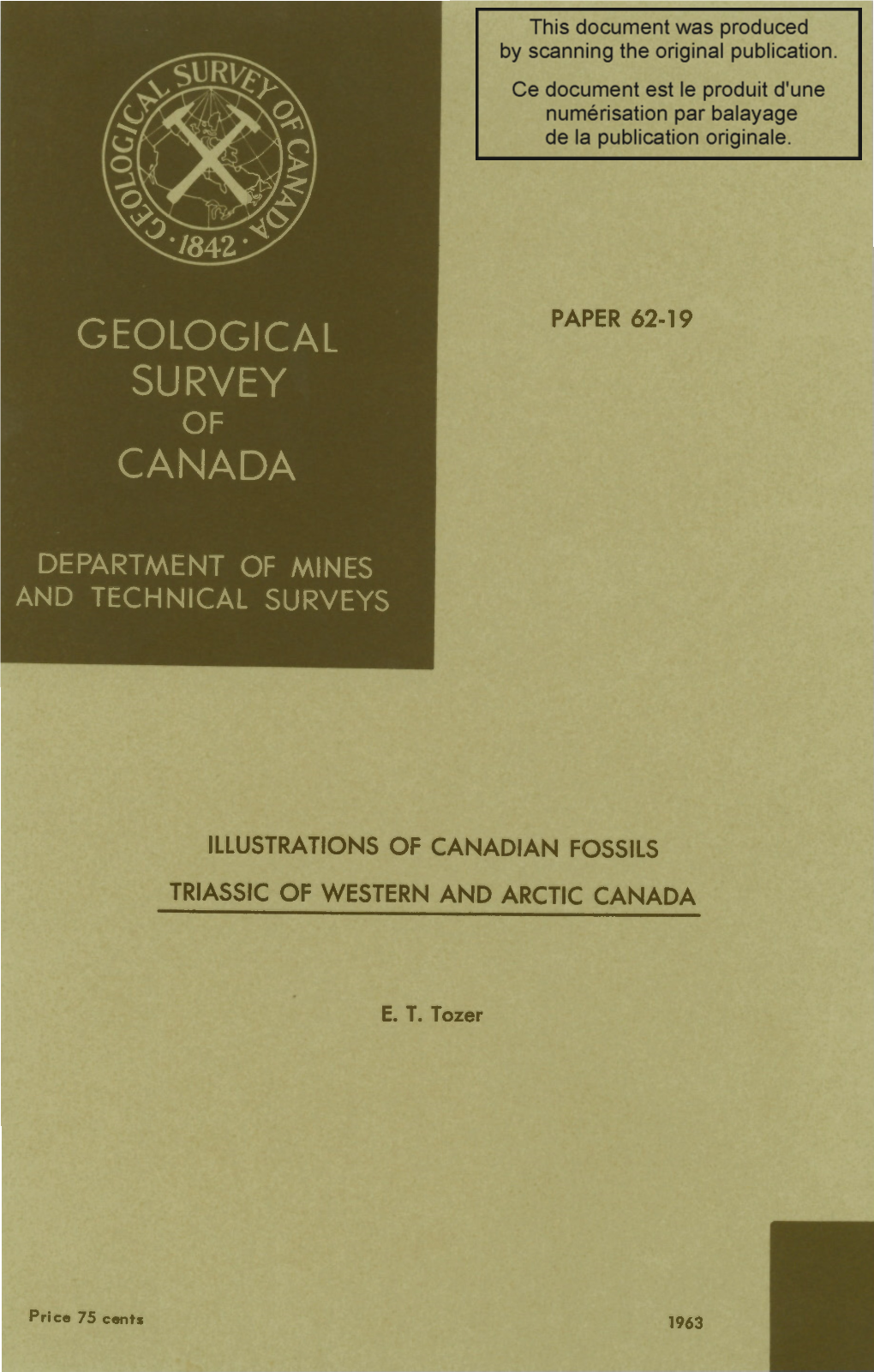 Illustrations of Canadian Fossils Triassic of Western and Arctic Canada