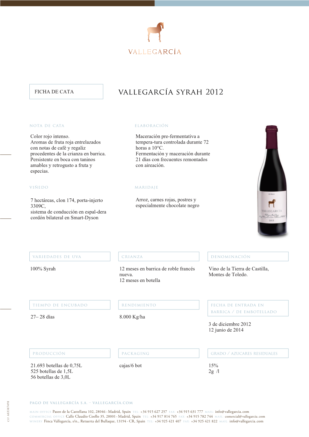 Vallegarcía Syrah 2012