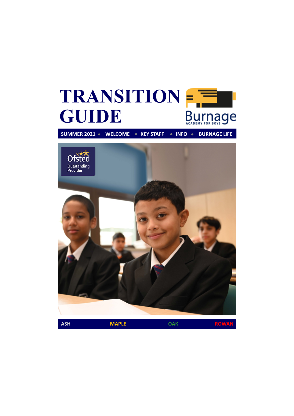 Transition Guide Summer 2021 Welcome Key Staff Info Burnage Life