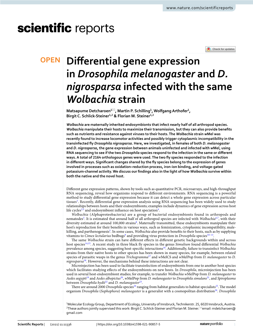 Differential Gene Expression in Drosophila Melanogaster and D