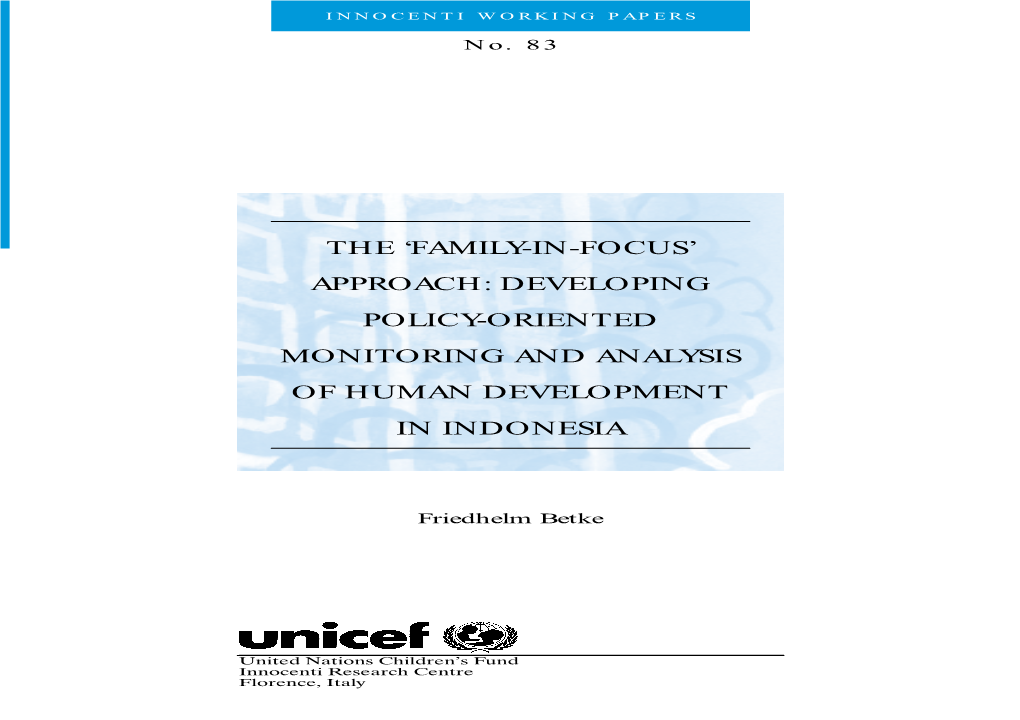 Developing Policy-Oriented Monitoring and Analysis of Human Development in Indonesia