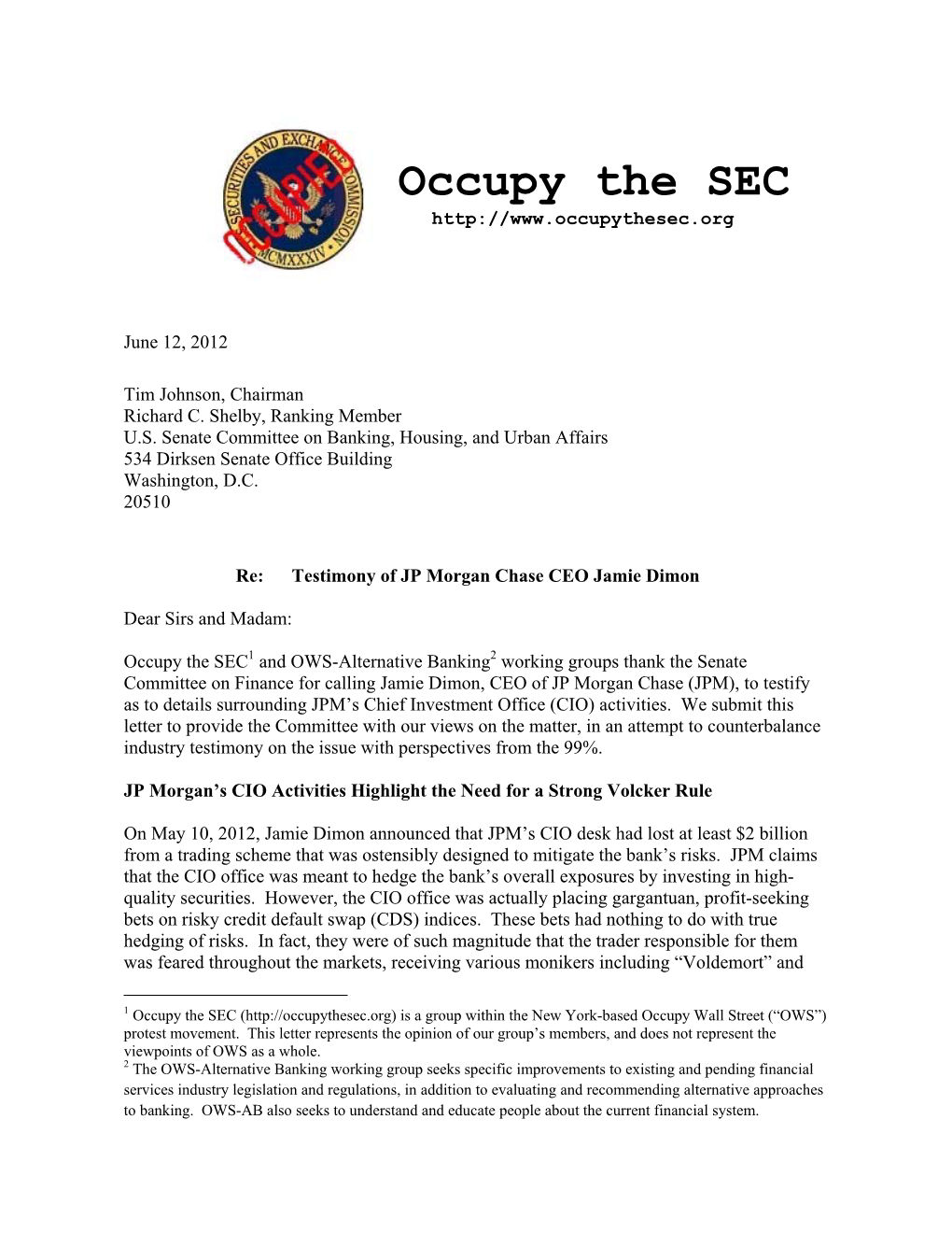 Occupy the SEC