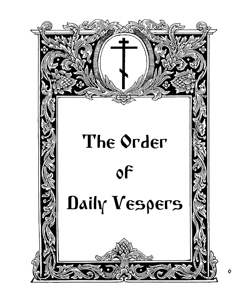 The Order of Daily Vespers