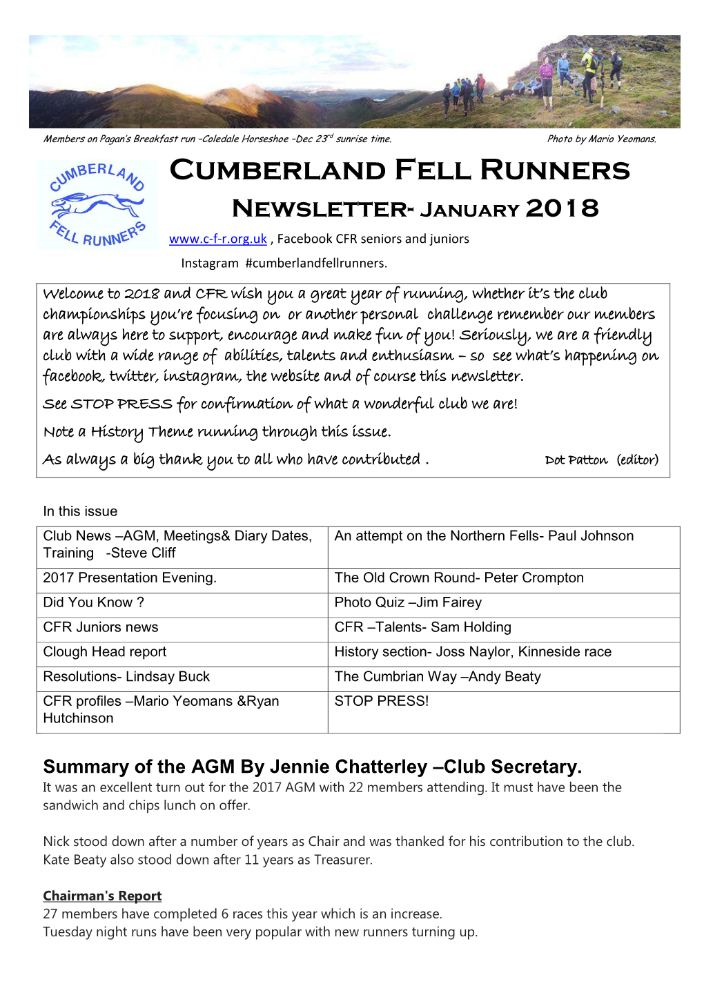 Cumberland Fell Runner's Profile