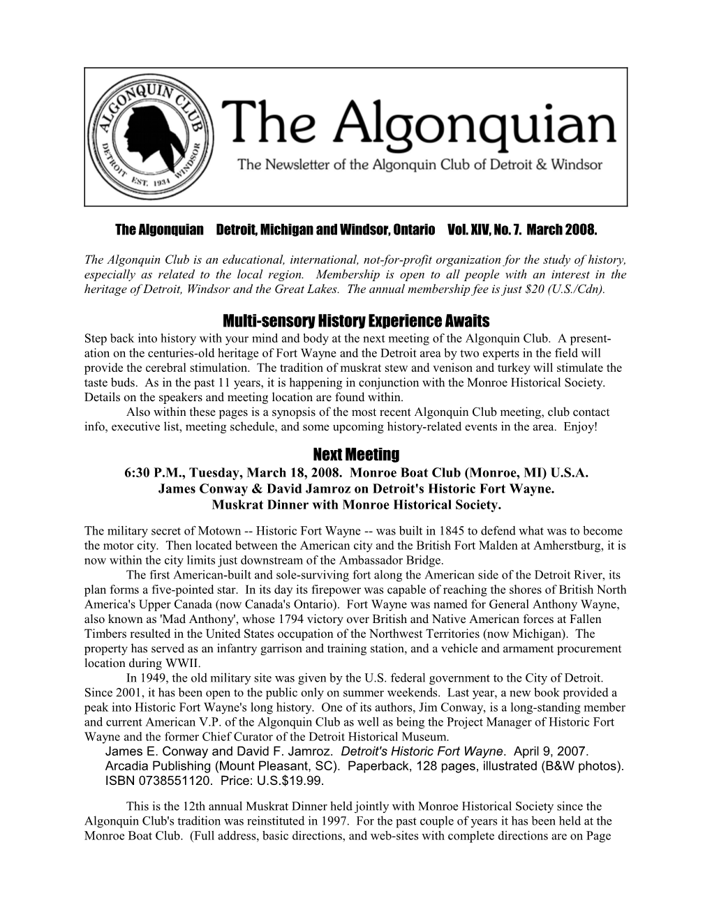 The Algonquian, Detroit & Windsor