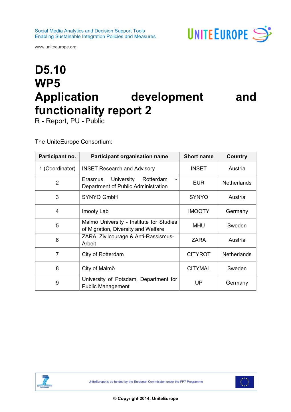 D5.10 WP5 Application Development and Functionality Report 2 R - Report, PU - Public