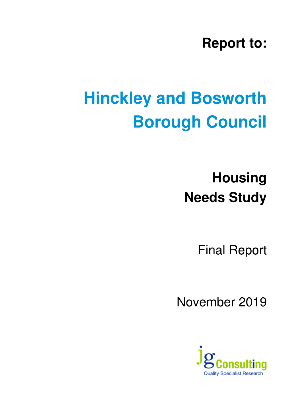 Housing Needs Study November 2019