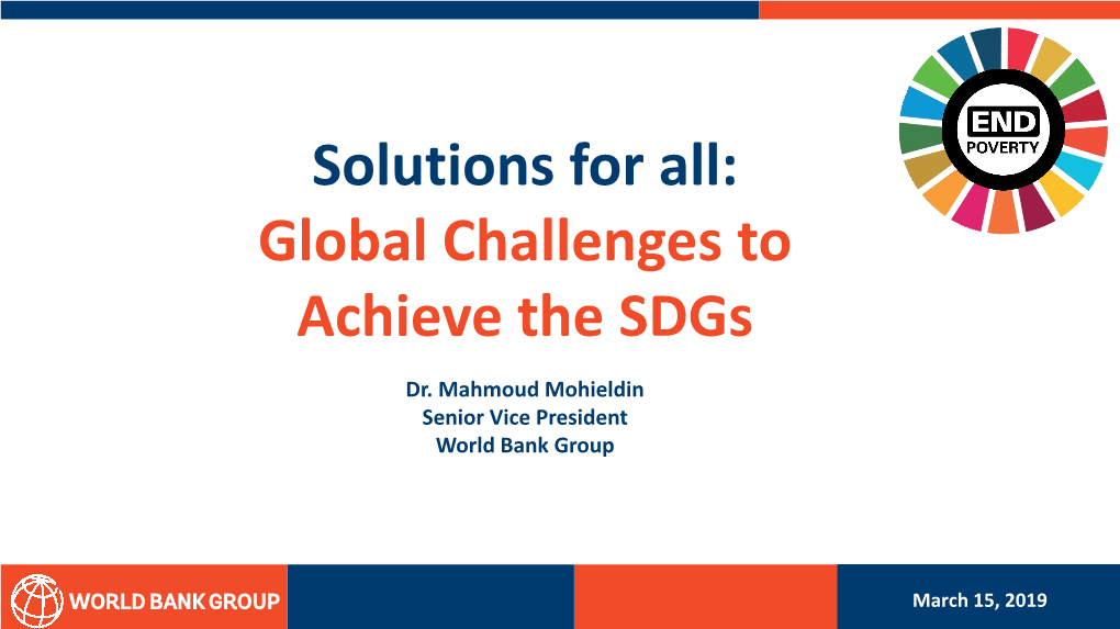 Solutions for All: Global Challenges to Achieve the Sdgs