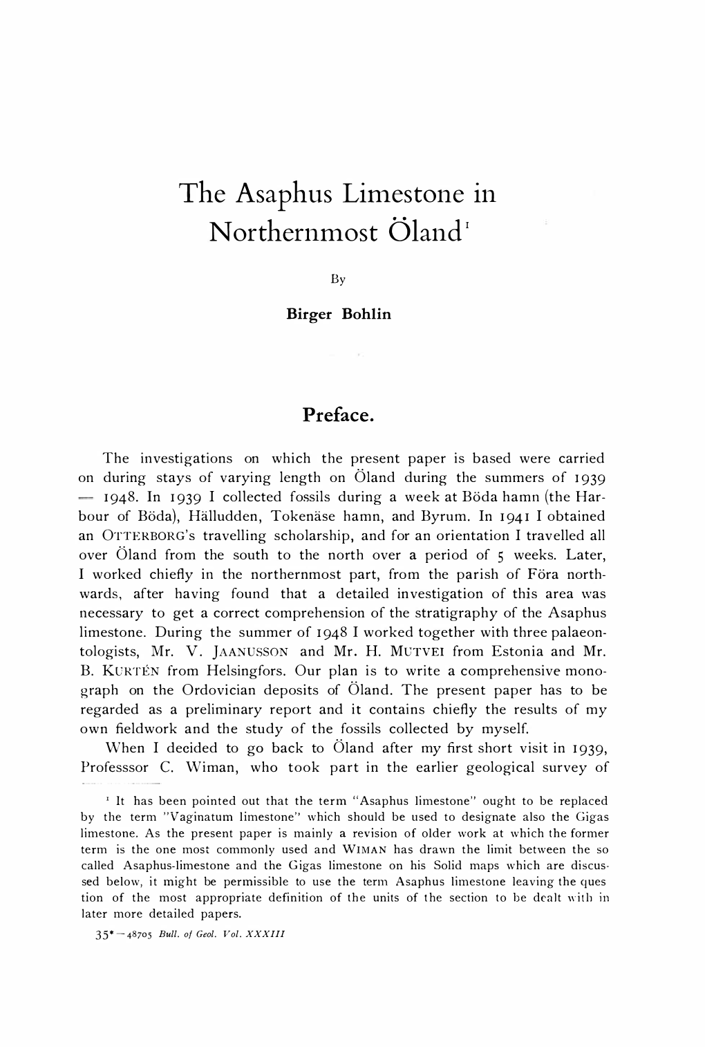 The Asaphus Limestone in Northernmost Öland!