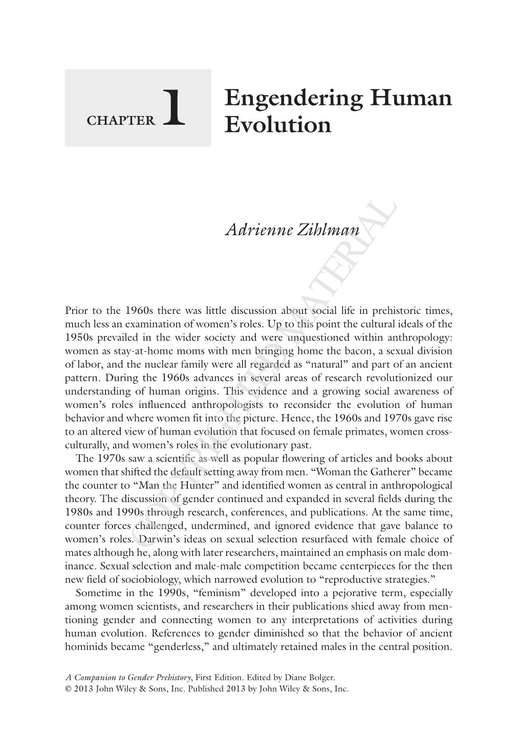 Engendering Human Evolution Adrienne Zihlman