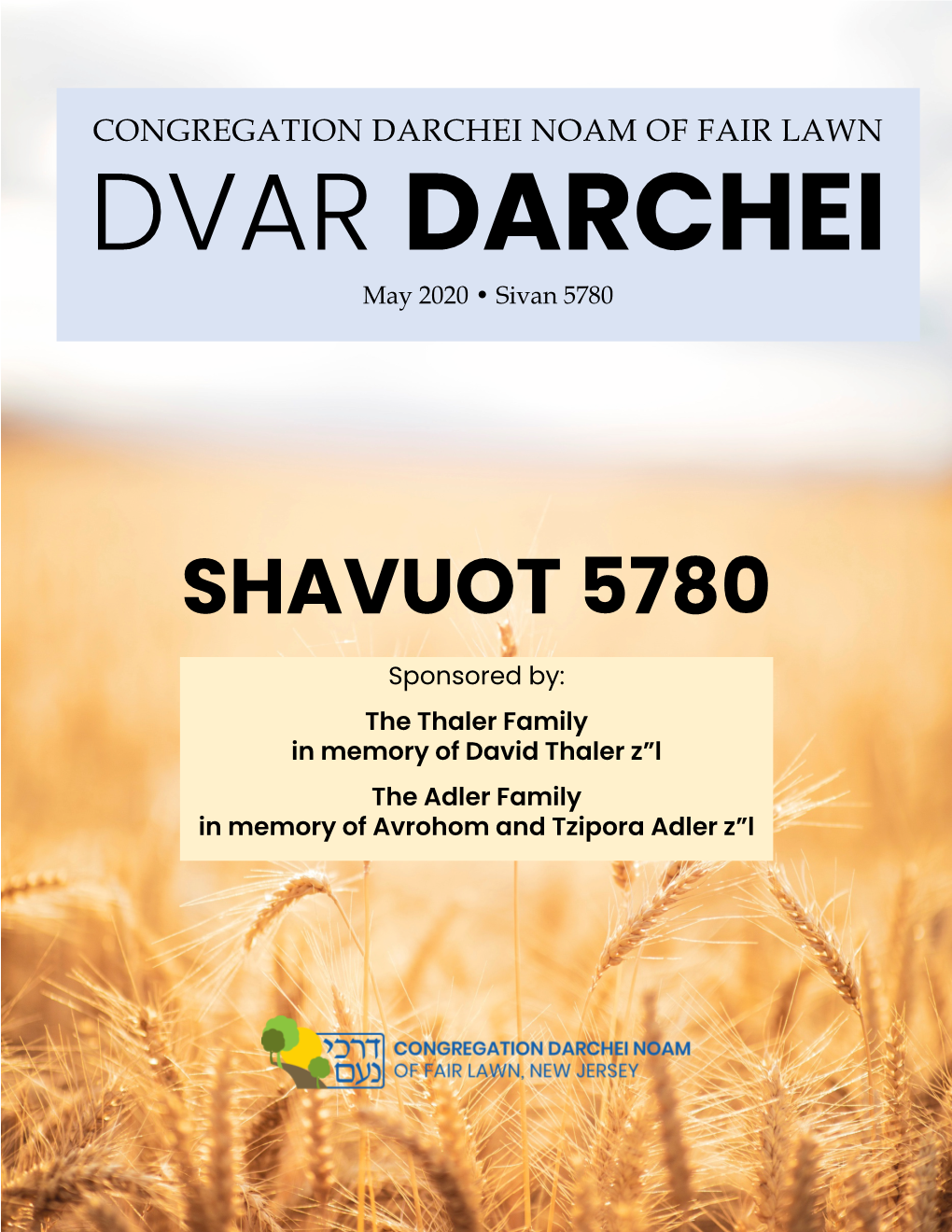 DVAR DARCHEI May 2020 • Sivan 5780