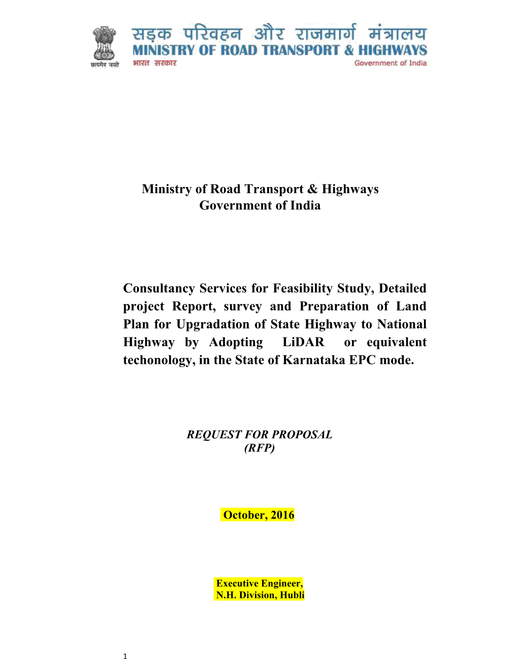 Ministry of Road Transport & Highways Government of India